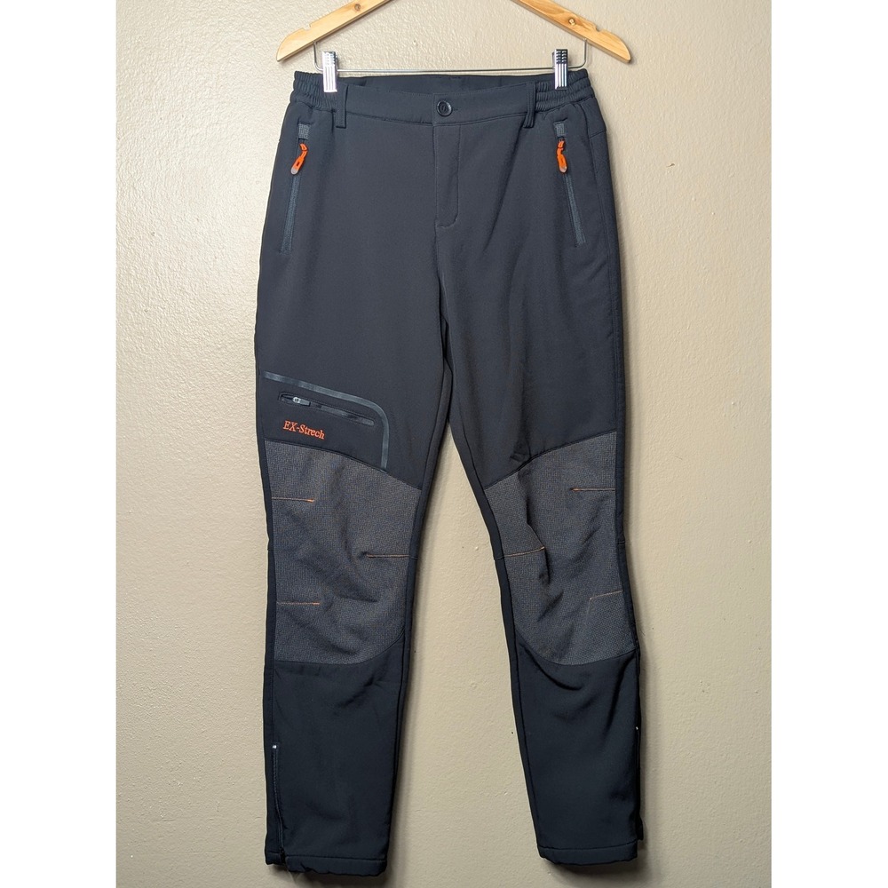 Postropaky Hiking Pants Women 6 Black EX-Stretch Fleece‎ Lined Outdoor Trousers